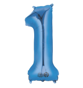 Folienballon Zahl 1 blau