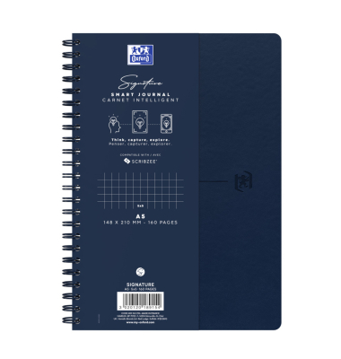 Notizbuch 400163296, navy blue, kariert, 80g, 80 Blatt