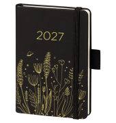 Buchkalender 02-0357, schwarz, 1 Woche / 2 Seiten