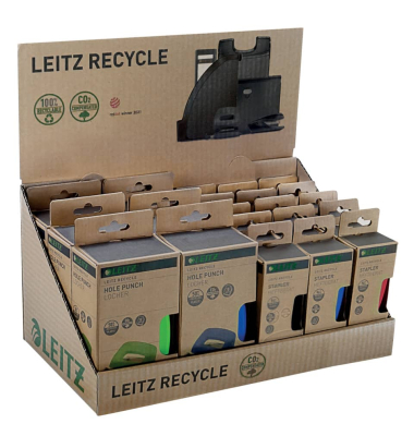 Thekendisplay Recycle Locher+Hefter sort