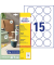 Etiketten 6225-10, wei&szlig;, &Oslash;51mm, rund