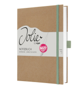 Notizbuch JN841, Jolie Pure, mintgr&uuml;n/braun, A5, blanko, 100g, 96 Blatt / 192 Seiten