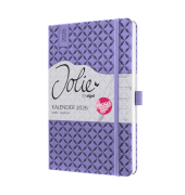 Buchkalender J6125, lila, 1 Woche / 2 Seiten