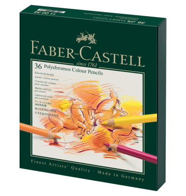K&uuml;nstlerstift Polychromos, 110038, 36-farbig sortiert, rund, Atelierbox
