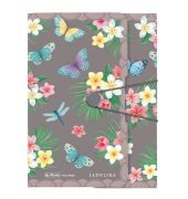 Gummizugmappe Ladylike Butterflies 300001529, A4 bunt Polypropylen (PP) -, f&uuml;r ca. 150 Blatt  (80 g/m&sup2;), mit 3 Einschlagklappen
