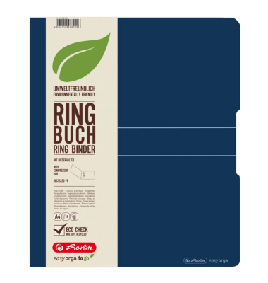Ringbuch EasyOrgaToGo Herlitz Logo 300000733, A4 2 Ringe 25mm Ring-&Oslash; Polypropylen dunkelblau