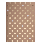 Gummizugmappe Pure Glam 300005233, A4 braun/Gold Karton 120g, f&uuml;r ca. 350 Blatt  (80 g/m&sup2;), mit 3 Einschlagklappen