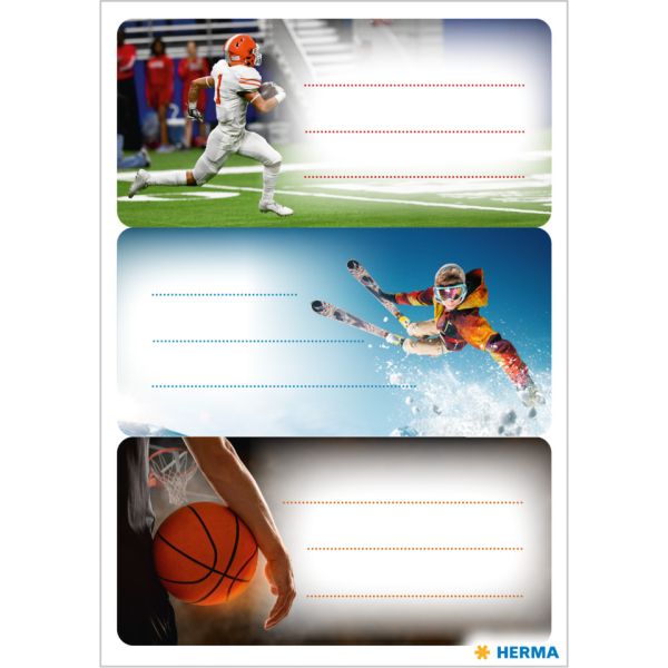 10 Stück Herma Schuletikette Sport 4008705017930 Herma