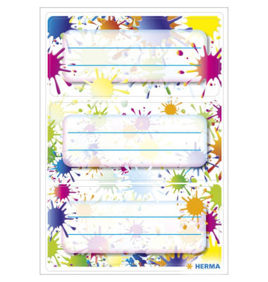Schuletikette Farbkleckse