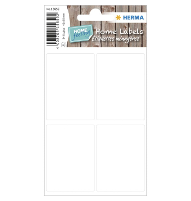 Haushaltsetikette 40x55mm wei&szlig;