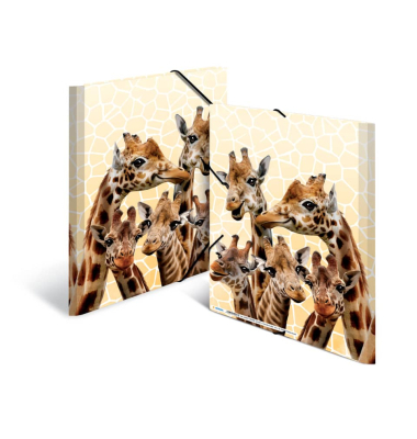Gummizugmappe Exotic Animals 19957, A4 mehrfarbig Polypropylen (PP), f&uuml;r ca. 50 Blatt  (80 g/m&sup2;), mit 3 Einschlagklappen