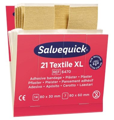 Wundpflasterset Textile XL 6470, 21 St&uuml;ck, Ma&szlig;e sortiert, hautfarben