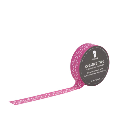 Klebeband 801010520023, 15mm x 10m, wei&szlig;/pink