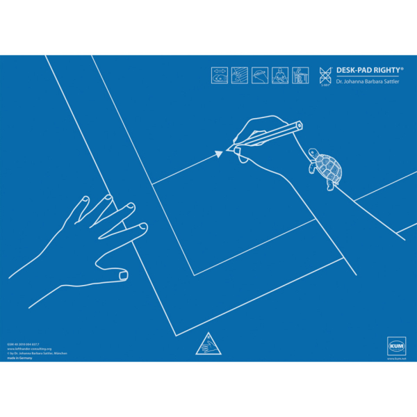 KUM Schreibunterlage Rechtshänder 512.01.19 blau Skizze 43x50cm 4064900048308 KUM