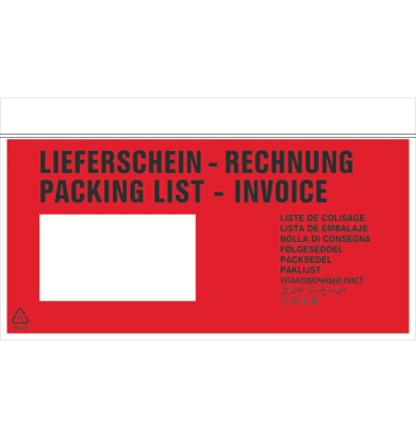 Begleitpapiertasche DL weissrot