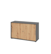 Schiebet&uuml;renschrank MONT.V1752S/G/R/RE, graphit/asteiche