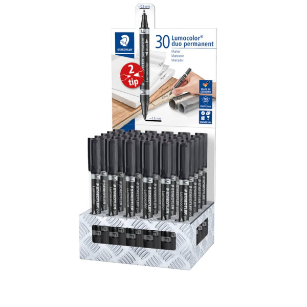 30 Stück Staedtler Folienstift duo permanent marker, 348-9 CA30, silber/weiß  Staedtler