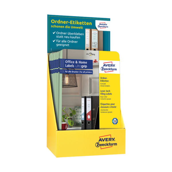 15 Stück AVERY Zweckform Etiketten Thekendisplay 48674, weiß, 61x192mm und 38x192mm, rechteckig  AVERY Zweckform 40 Stück