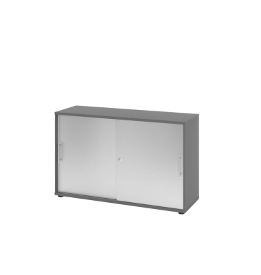 Schiebet&uuml;renschrank MONT.V1752S/G/S/RE, graphit/silber