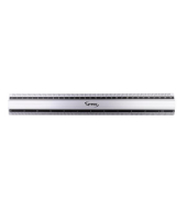 Lyreco Premium Doppelseitiges Aluminium-Lineal mit metr. und imper. Skala, 30cm