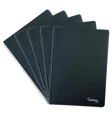 Notizbuch 25455, Lyreco Poly Design - Serie, schwarz, A4, kariert, 80g, 50 Blatt / 100 Seiten