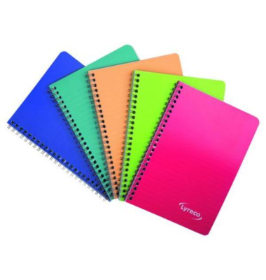 Notizbuch 25450, Lyreco Polycolor - Serie, farbig sortiert, A5, liniert, 80g, 50 Blatt / 100 Seiten