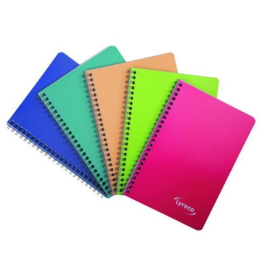 Notizbuch 25452, Polycolor, farbig sortiert, A5, kariert, 80g, 50 Blatt / 100 Seiten