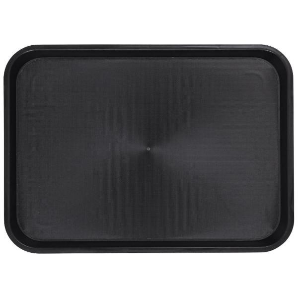 Serviertablett Esmeyer® OHIO Kunststoff gummierte Oberfläche stapelbar spülmaschinengeeignet B 415 x T 305 x H 20 mm Kunststoff schwarz