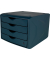 Schubladenbox the green chameleon  blau DIN A4 mit 4
