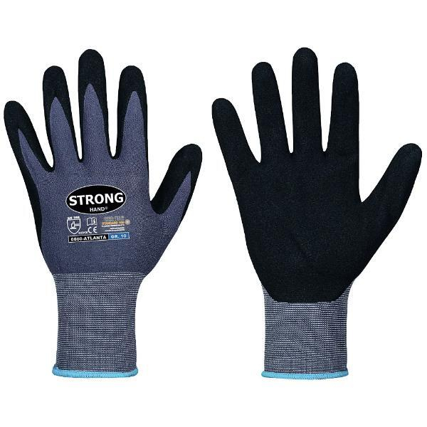 atlanta ® Handschuhe Nylon Nitril PU Gr6 Grau   Schwarz cat 2