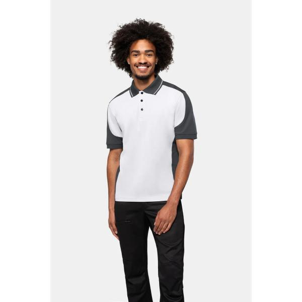 Hakro 839 Herren Poloshirt Contrast Mikralinar, weiß, Größe: M 4045981088018 Hakro