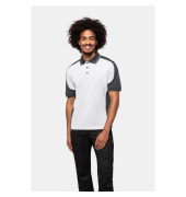 839 Herren Poloshirt Contrast Mikralinar, wei&szlig;, Gr&ouml;&szlig;e: 5XL