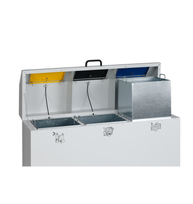 Wertstoffsammelbeh&auml;lter WSS 108 21264, 3x65 Liter, rechteckig, lichtgrau