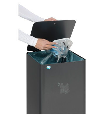 Wertstoffsammelbeh&auml;lter WSG QUADRO 79 21409, 70 Liter, rechteckig, eisenglimmer