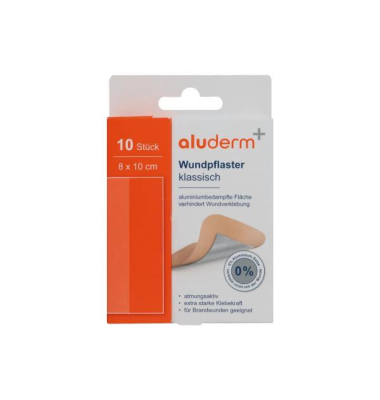 Wundpflaster Plus Klassich 1008303, 10 St&uuml;ck, 8x10cm, braun