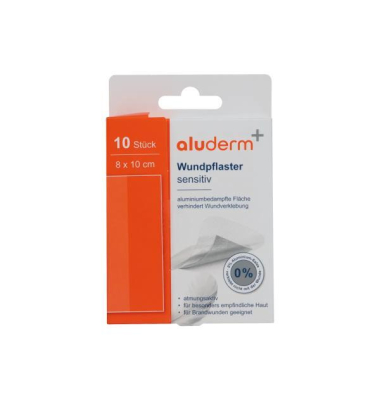 Wundpflaster Plus Sensitiv 1008315, 10 St&uuml;ck, 8x10cm, braun