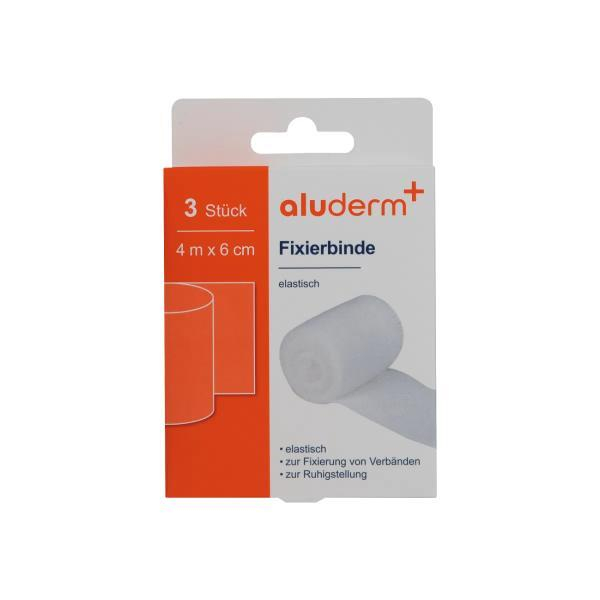aluderm Fixierbinde 1008327, elastisch, 4m x 6cm 4250108832300 aluderm 3 Stück