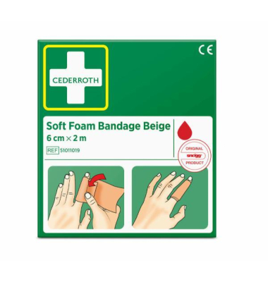 Soft Foam Bandage Beige 51011019, 6cm x 2m