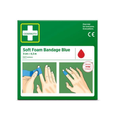 Soft Foam Bandage Blue 51011022, 3cm x 4,5m
