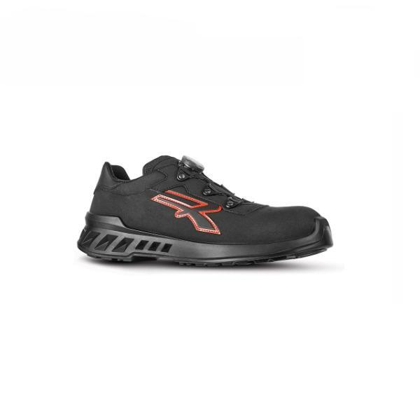 U-power - Sicherheitshalbschuh Caesar Gr44 schwarz rot S3 ci src esd EN20345 Mikrofaser RV20324-44