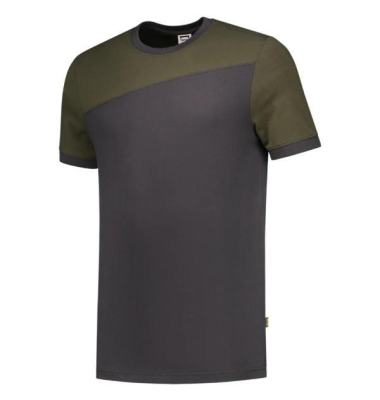 102006 T-Shirt Bicolor Quernaht, dunkelgrauarmy, Gr&ouml;&szlig;e: XXL