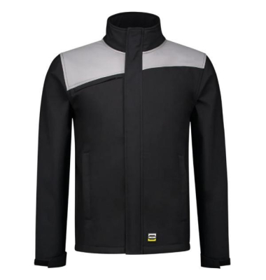 Softshelljacke, schwarz/grau