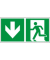 Schild Rettungsweg Abw&auml;rts