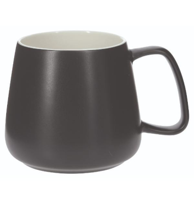 Keramik-Tassen, 400 ml, grau & schwarz