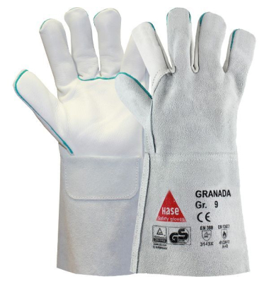 Schwei&szlig;erhandschuhe, grau, Gr&ouml;&szlig;e 8
