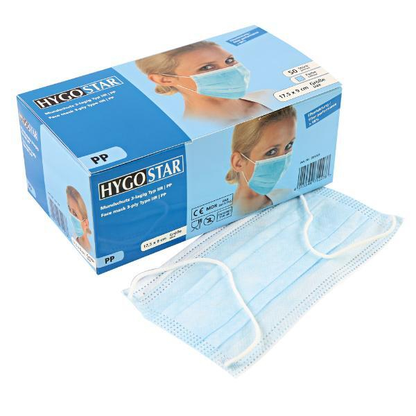 Franz Mensch Hygostar OP-Maske Typ IIR - 3-lagig - PP - blau - 50 Stück  Franz Mensch 50 Stück