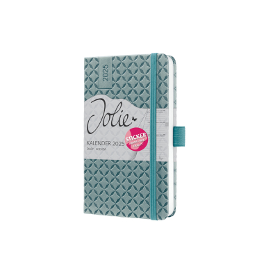 Buchkalender J5132, Jolie, mittelblau, 1 Woche / 2 Seiten, 9,5x15cm (A6), 2025