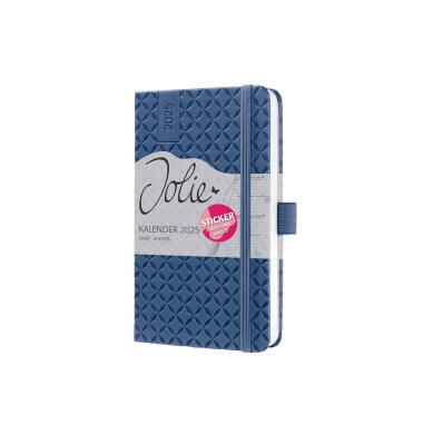 Buchkalender J5100, Jolie, dunkelblau, 1 Woche / 2 Seiten, 9,5x15cm (A6), 2025