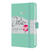 Buchkalender J5408, Jolie, mintgr&uuml;n, 1 Woche / 2 Seiten, 9,5x15cm (A6), 2025