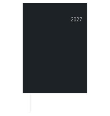 Buchkalender 766-0020, schwarz, 1 Woche / 2 Seiten, 14,6x21cm (A5), 2027